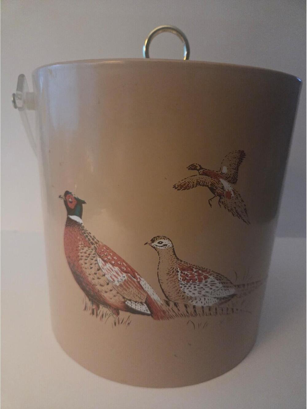 Libby Vintage Vinyl Ice Bucket with Pheasants